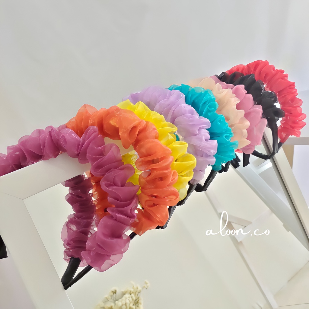 Bando Wanita Schruncie Bahan Organza Model Korea – Headband Korea Bandana Aksesoris Rambut terbaru