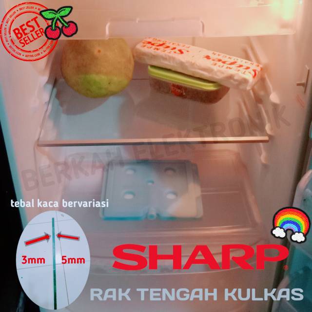  RAK  TENGAH KULKAS  SHARP  CUSTOM SIZE KACA  FLOAT GLASS 