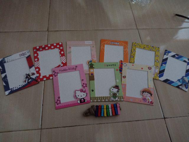 [logu] Frame Foto Gantung Hello Kitty, Superhero, Chibimaruko, Dkk 6 Inch