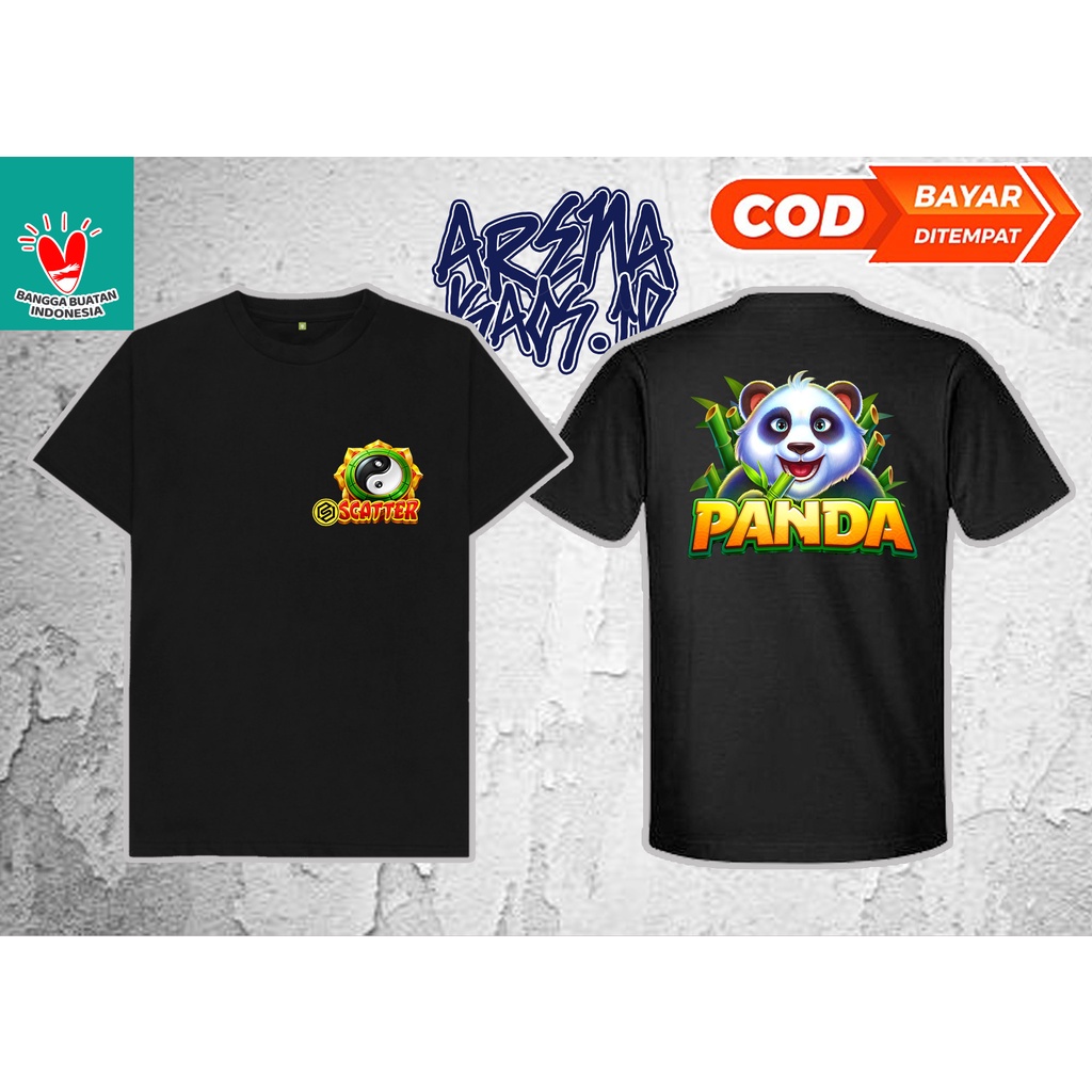Kaos Kekinian Pakaian Fashion Distro Desain GAME HIGS DOMINO PANDA SCATER Unisex Cowo Cewe / Pria Wa