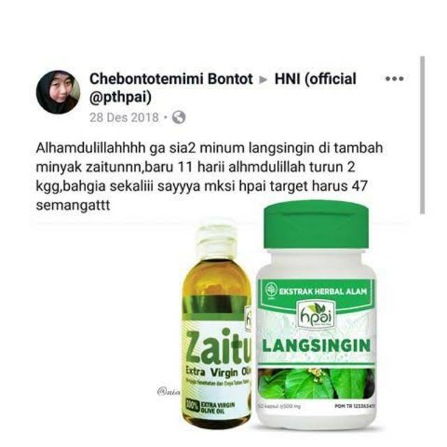 Paket Langsingin Dan Minyak Zaitun Hpai Hni Shopee Indonesia