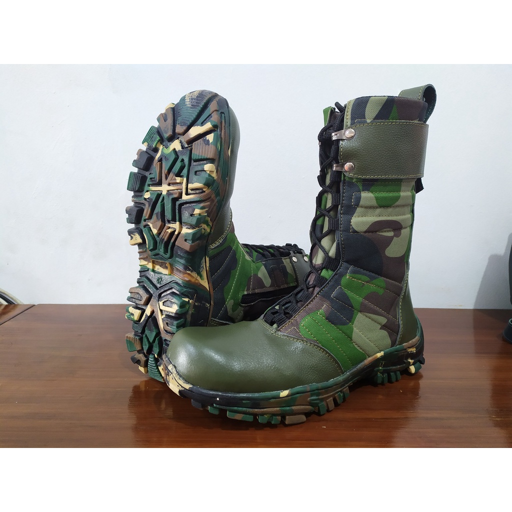 PROMO SEPATU PDL NINJA LORENG ARMY KULIT ASLI SAFETY BOOTS TNI AD TRLARIS MURAH