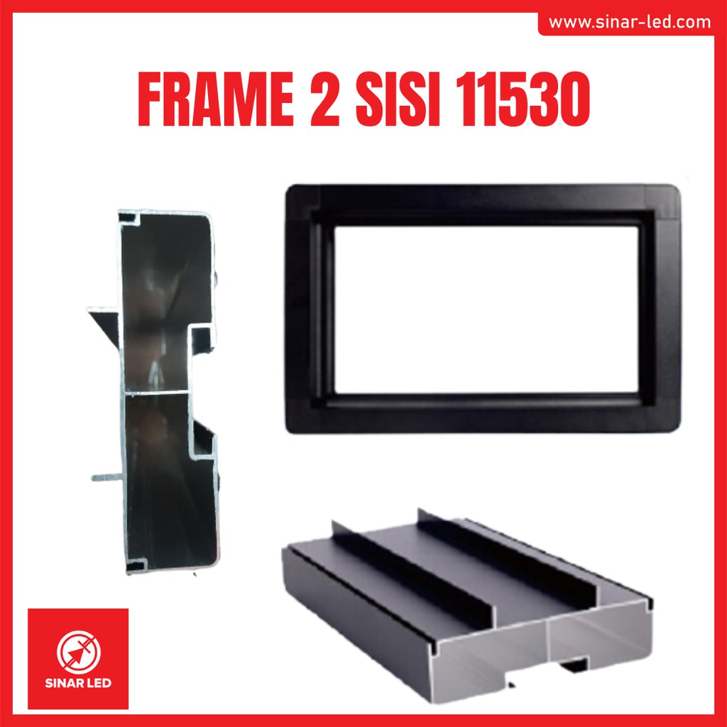 Frame Running Text 11530 11530S Casing Aluminium 2 Dua Sisi 2Sisi 3M 3Meter Panel Modul LED P10