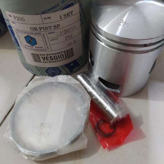 ORIGINAL - seher piston set vesgio 2M =66, 9 vespa spartan excel 200