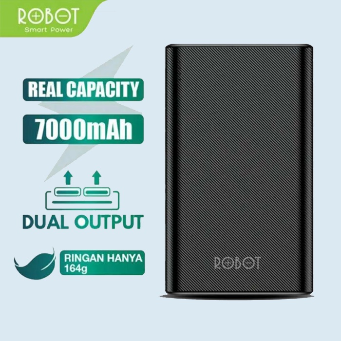 Powerbank Robot Rt7500 Dual Usb Output Input Power Bank Pb 7000mah