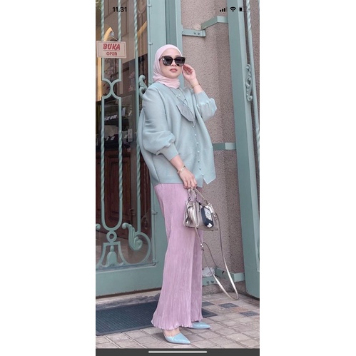 pleats top premium original bangkokpleats top premium original bangkok warna mint mulus jarang pakai