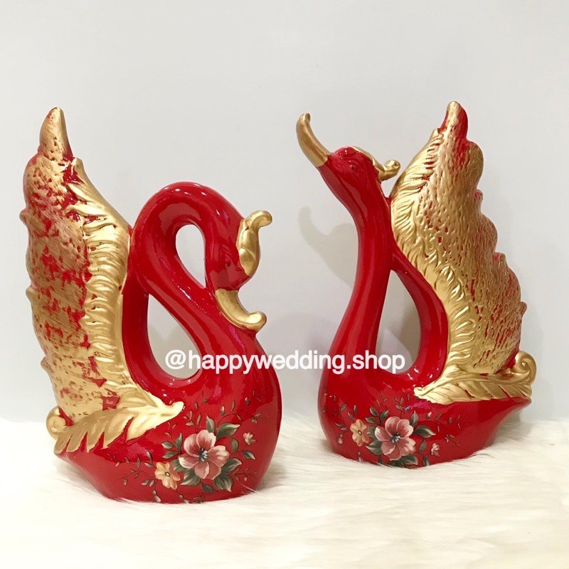 (WA030) Patung Pajangan Wedding Model Angsa / Pajangan Wedding Angsa 1Pasang