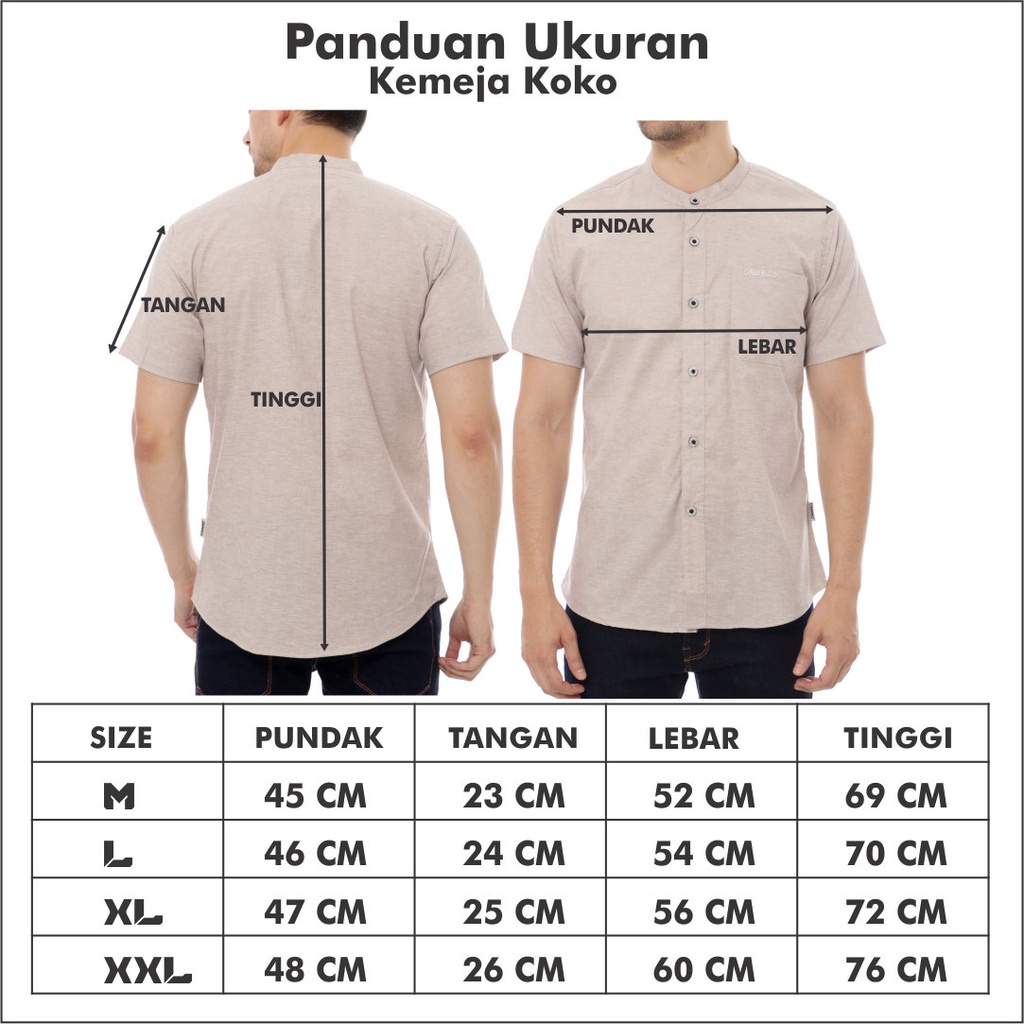 Kemeja Koko Pria Katun Oxford Premium Lengan Pendek Model Basic Polos