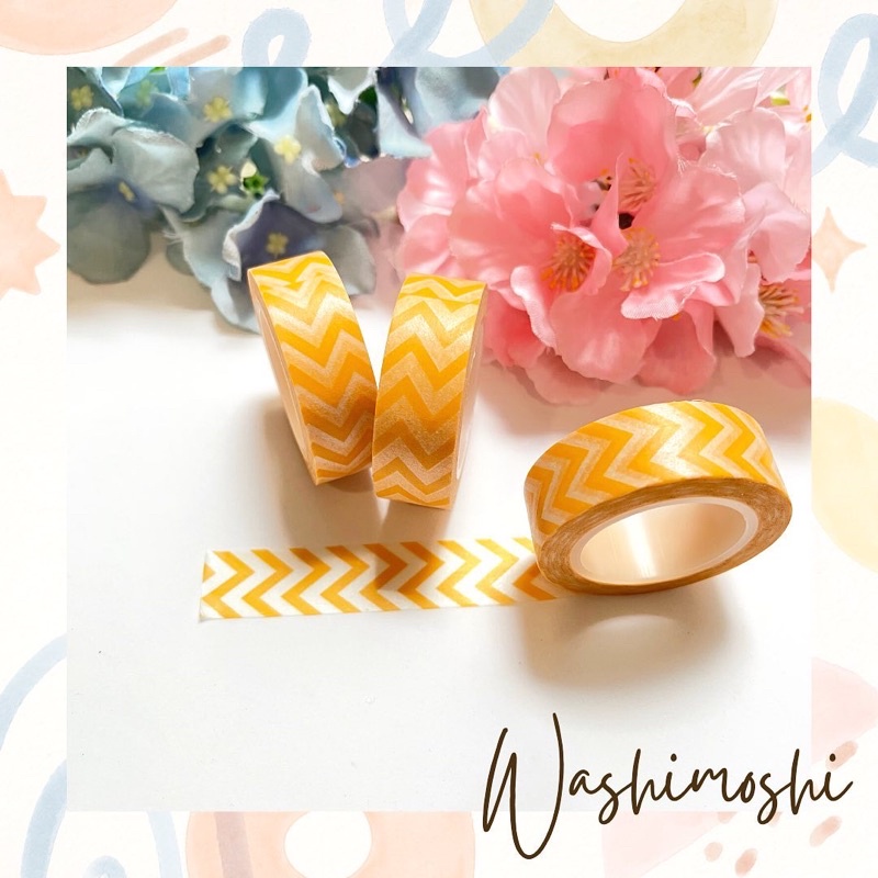 

Washimoshi Masking Washi Tape Orange Chevron Design (10 meter)