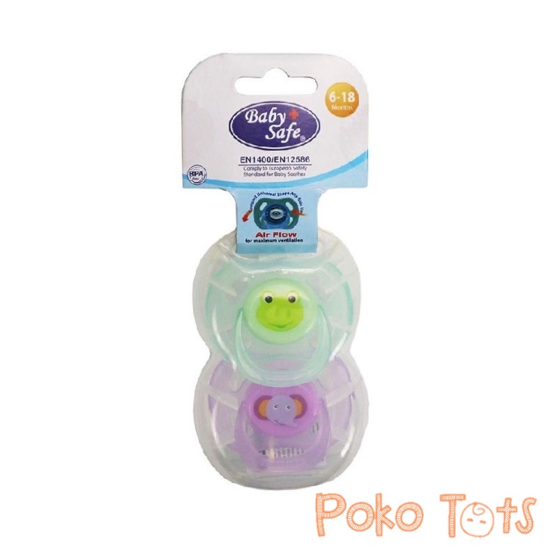 Baby Safe Air Flow Pacifier with Case Silicone Soothers Isi 2pcs Empeng Bayi WHS