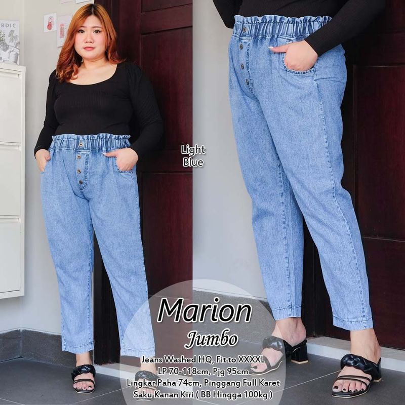 Jeans boyfriend wanita - celana boyfriend wanita jumbo bb maks 100 kg