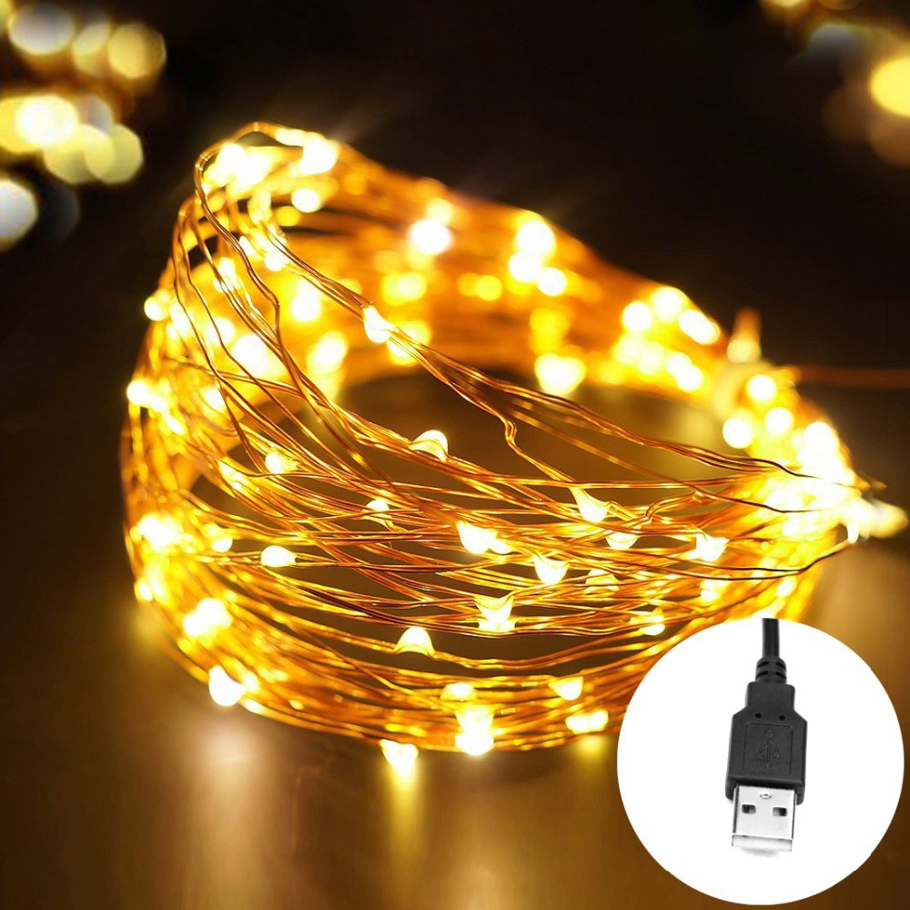 Lampu Kawat Tembaga Warm White LED 5 10 Meter USB | Tumblr Hias Lucu