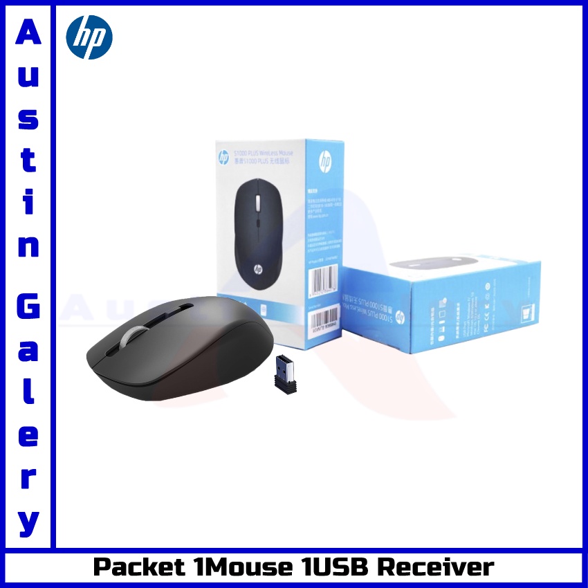 Mouse Wireless HP S1000 Silent 1600DPI Mouse Wireless 2.4G Untuk PC Laptop Komputer
