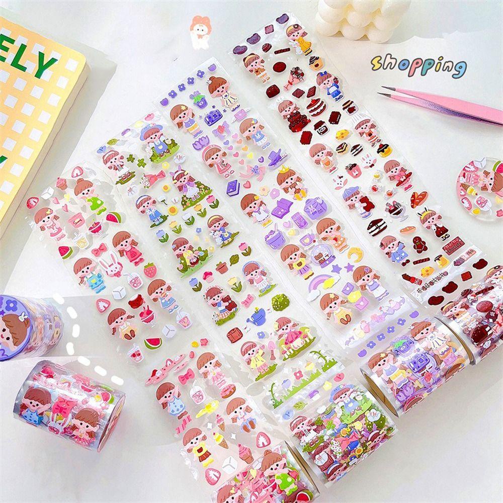 Agustina DIY Scrapbook Stiker Gadis Kecil Perekat Diri Manis Alat Tulis Stiker Girlish Hadiah Notebook Tangan Akun Diary Stiker Hewan Peliharaan