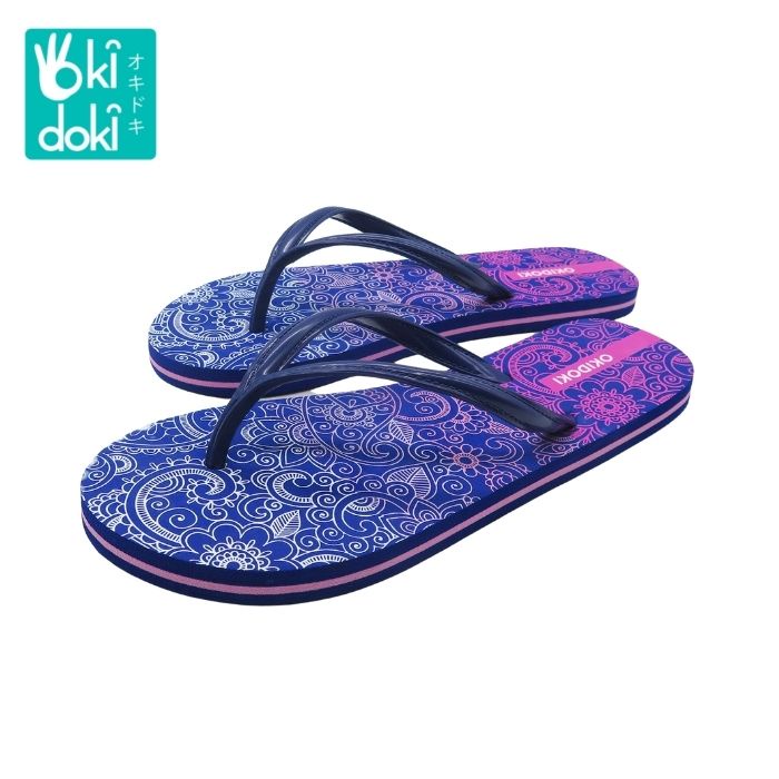 OKIDOKI Lady Slippers Batic 844040ANavy - Sandal Wanita