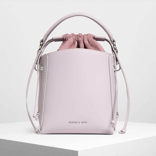 CK Stuctured Drawstring Bucket Bag Ori