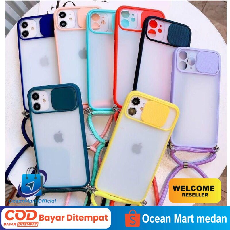 Case Dove Sliding Oppo Reno 4F 5 Slide Kamera Tali Lanyard Casing Aksesoris Handphone HP OCEANMART OCEAN MART Murah Grosir