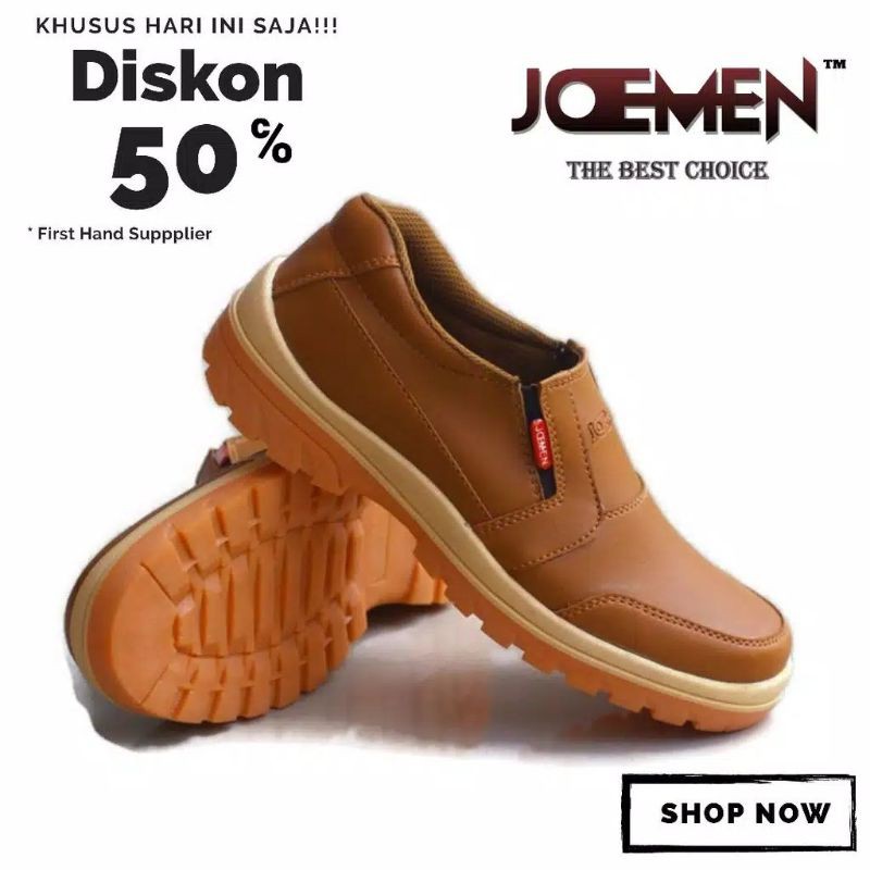 Sepatu kulit JOEMEN J 40 sepatucasual sepatu slip on sepatu cowok
