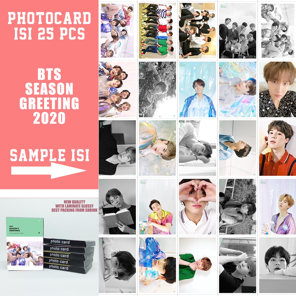 Photocard bts season greetings grup 1pack isi 25pcs