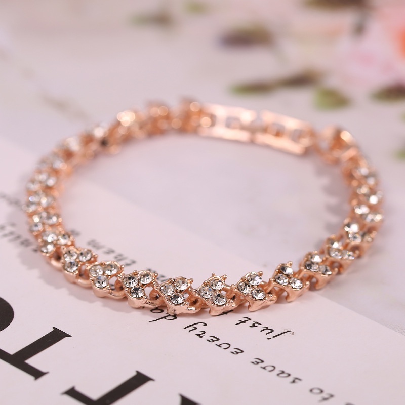 Gelang Diamond Wanita Bahan Full Stainless Steel/Harga 1pcs Bonus Kotak/Bisa Bayar Ditempat{COD}