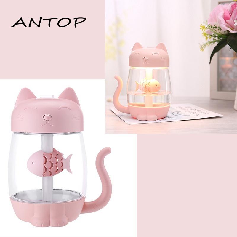 Humidifier Diffuser Aromaterapi Purifier Lampu 350ML Tidur Usb Anak Kucing ANTOP