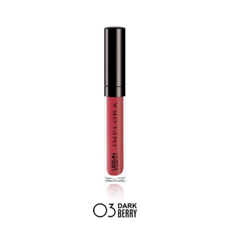 (PROMO) LIP CREAM IMPLORA 03 DARK BERRY LIPSTIK YANG RINGAN/LEMBUT/NYAMAN DIBIBIR