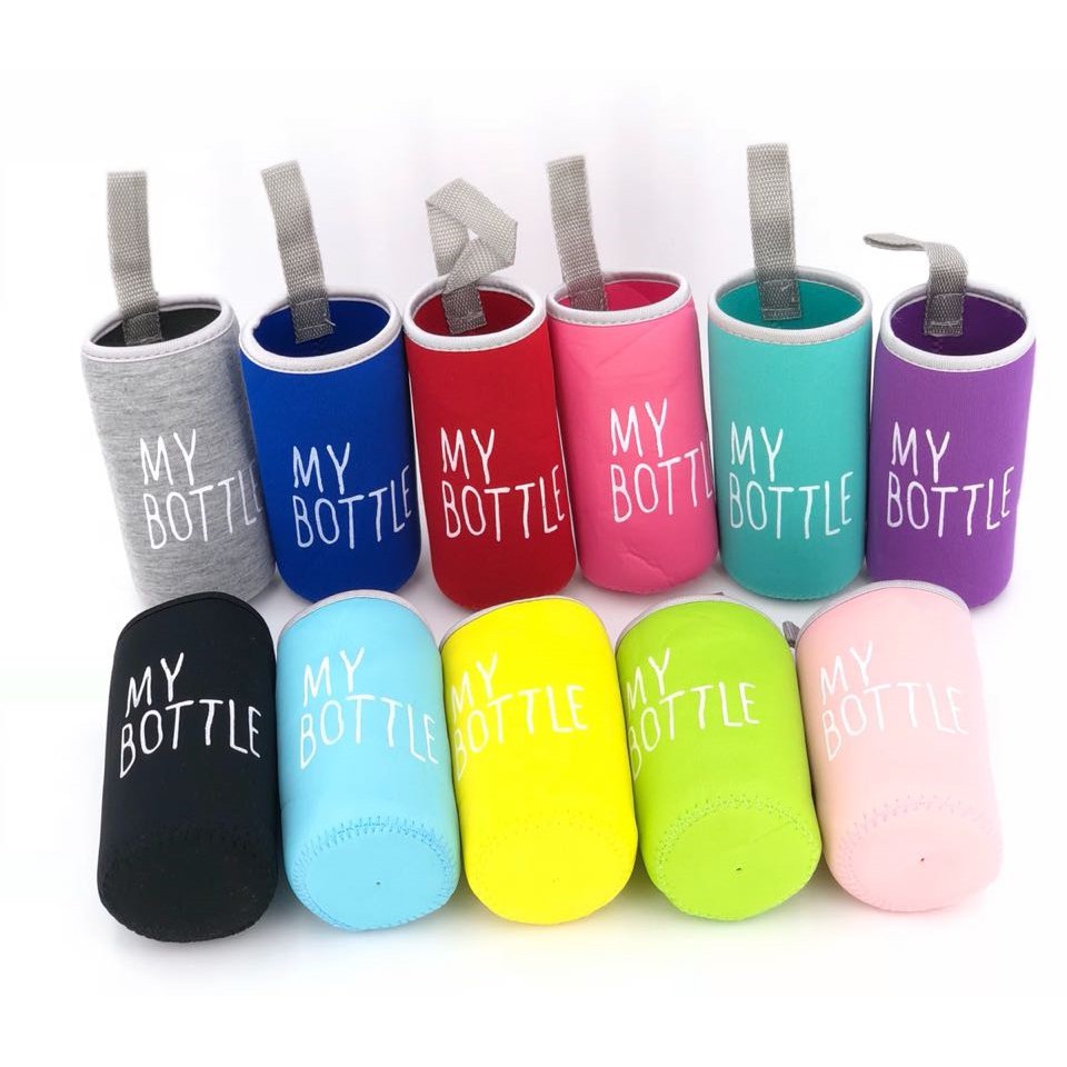 Grosir - 249 Sarung My bottle Bahan Kain Busa Warna Warni / Colourful Pouch My bottle