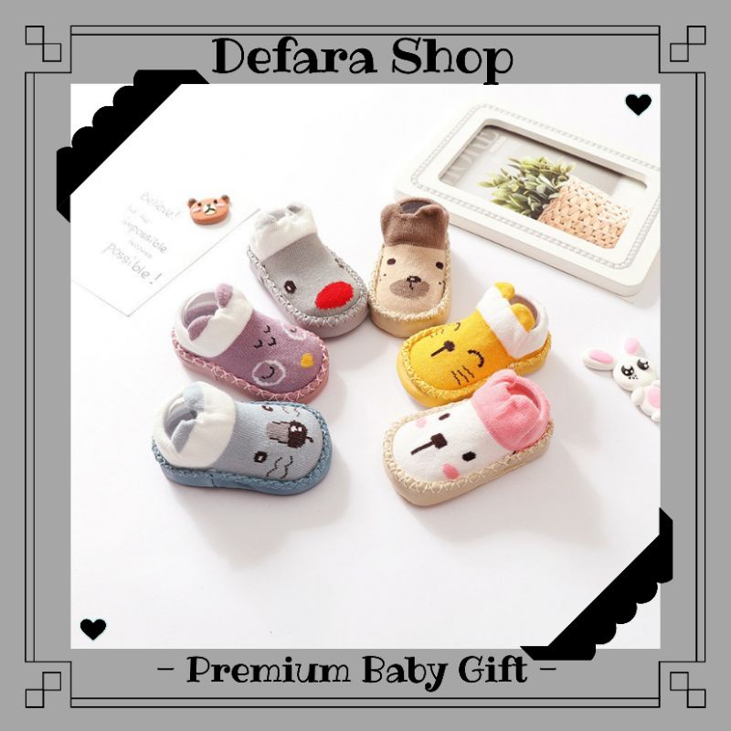 Prewalker Anti Slip Bayi Karakter Animal Cute / Sepatu Kaos Kaki Korea