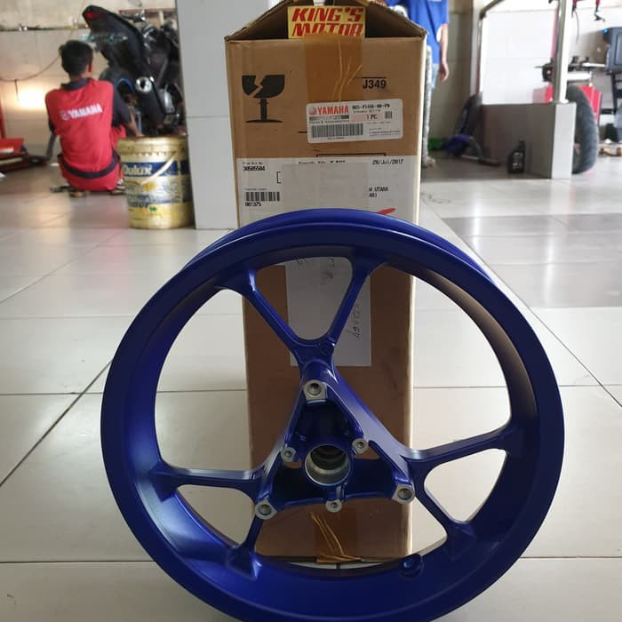 VELG, RACING, DEPAN AEROX 155, LEXI BIRU ASLI YAMAHA