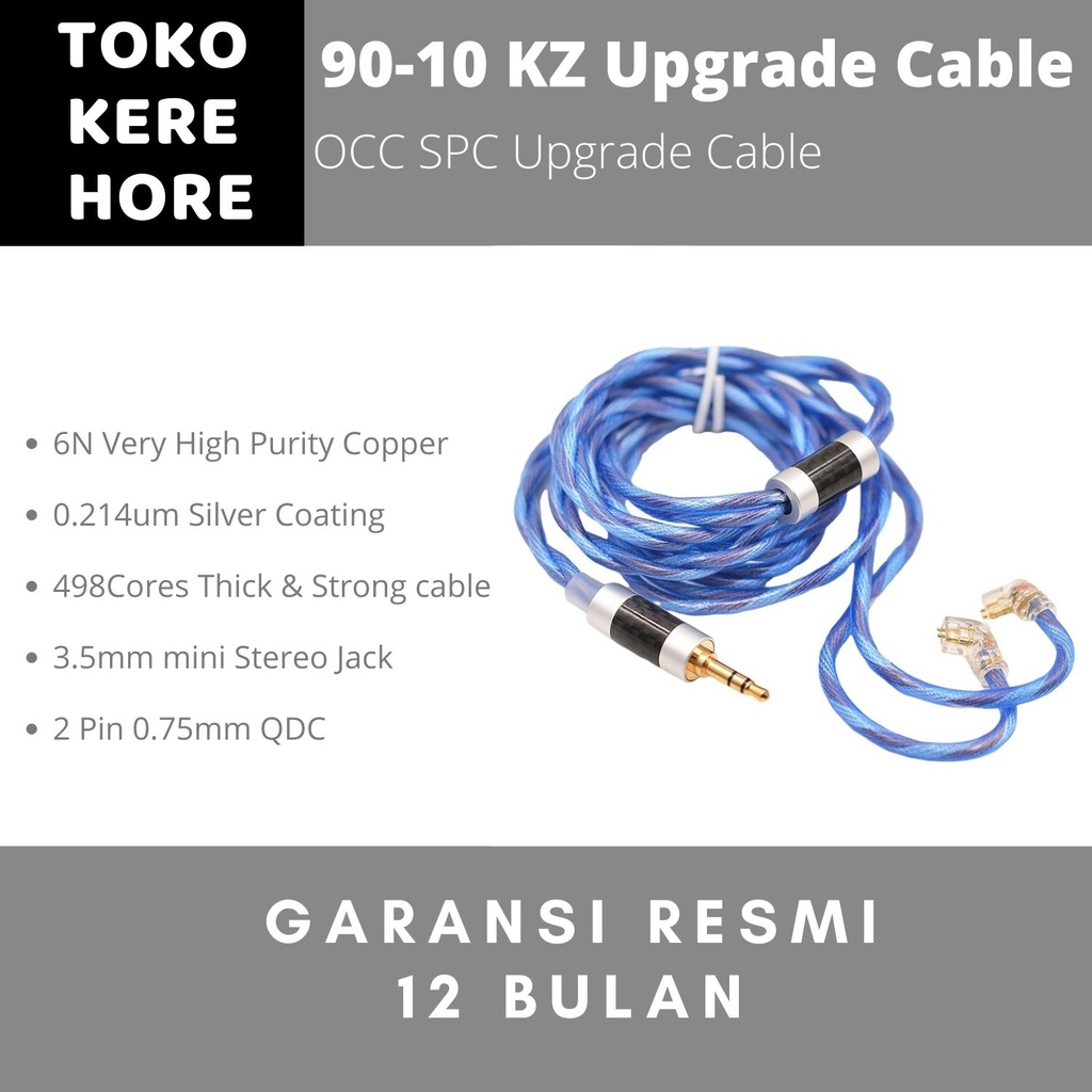 KZ OCC SPC 6N Very High Purity Copper Upgrade Blue Cable Earphone