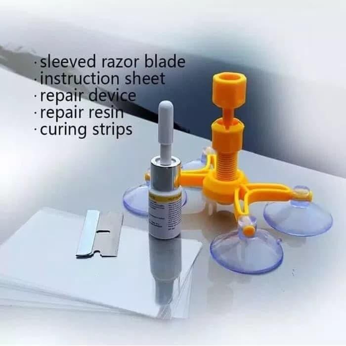 GLASS REPAIR KIT lem kaca retak glue repair anti crack Baru