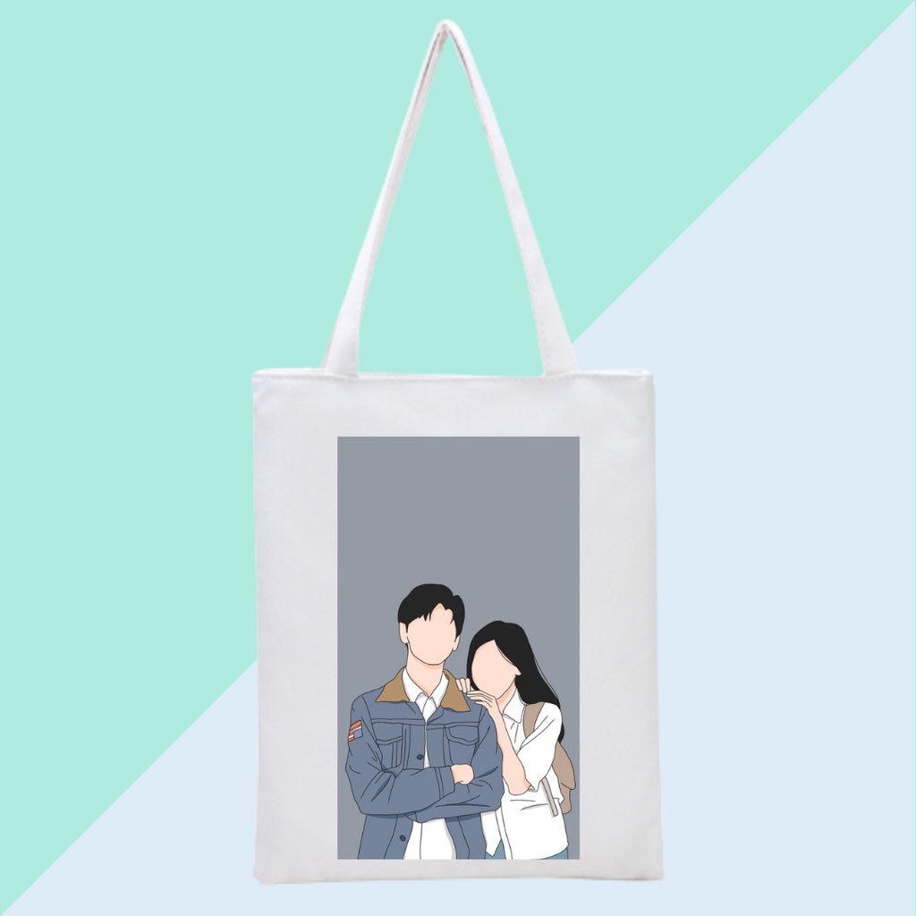 PART A400 Korean Boy &amp; Girl New totebag tas tote fashion wanita hampers aesthetic printing (resleting) drill premium (A400) || kiiyoomii ||