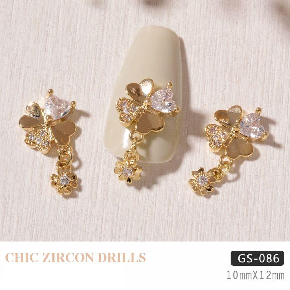 MXBEAUTY Zirkon Dekorasi Nail Art Mutiara Emas Logam Wanita Ornamen Berlian Imitasi Busur Gaya Korea 3D Perhiasan Kuku