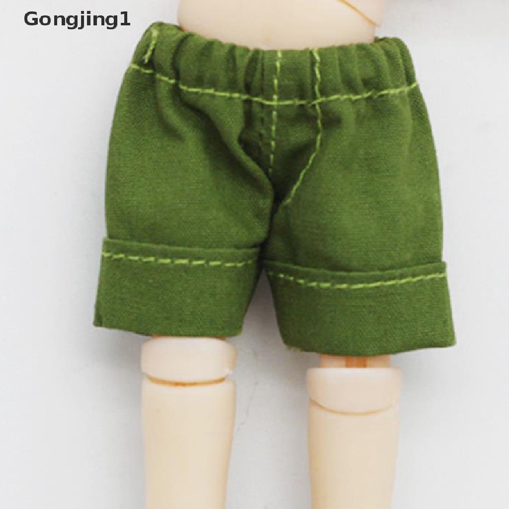 Gongjing Mainan Celana Pendek Jeans Skala 1: 12 Untuk Aksesoris Boneka Ob11