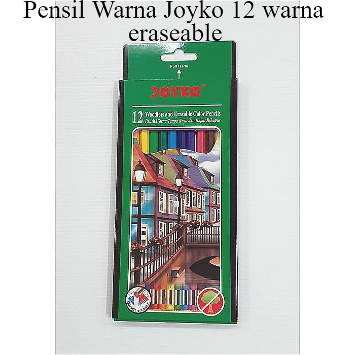 

PENSIL WARNA JOYKO ERASEABLE PANJANG 12 WARNA CP-109 BISA DIHAPUS