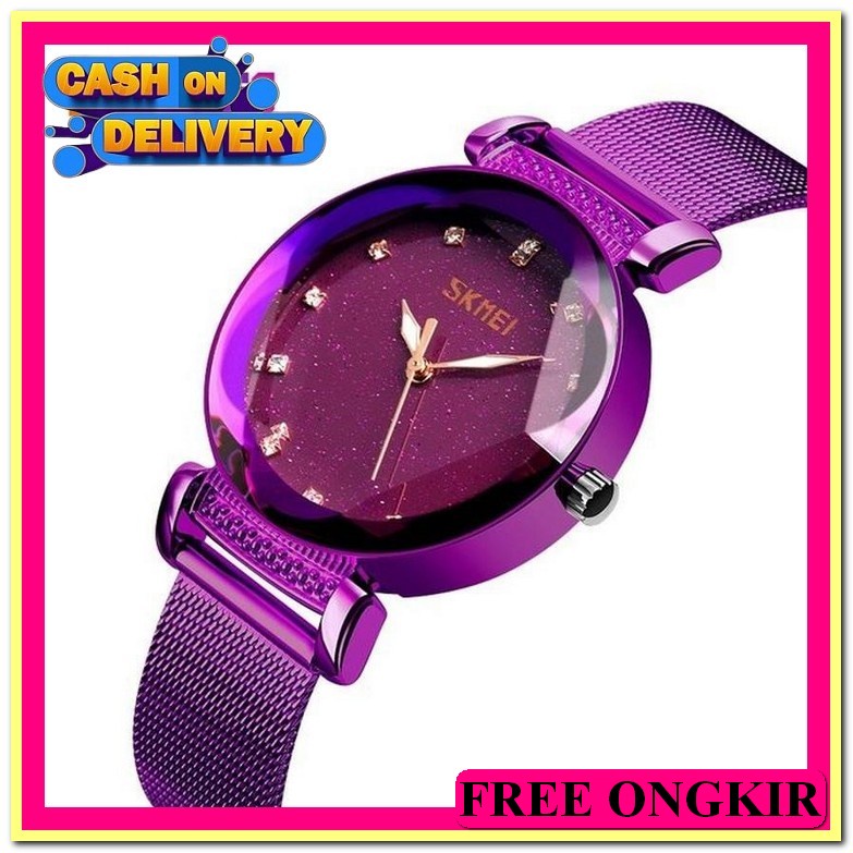 Toko212 Jam Tangan Wanita Berlian Mewah Jamtangan Analog Wanita Tali Stainless Steel Grosir Impor Re