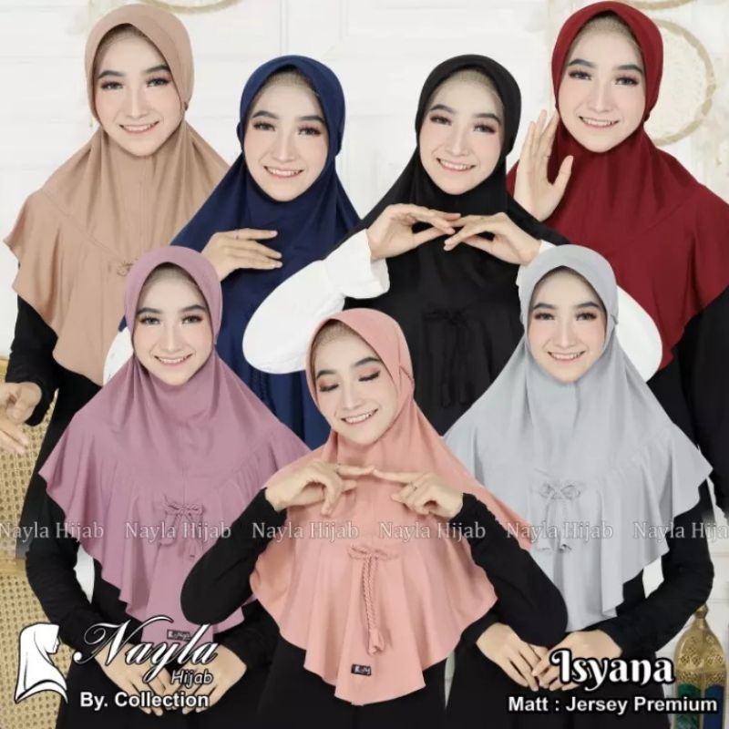 KERUDUNG INSTAN BERGO TALI KEPANG ISYANA | BERGO JERSEY PITA TALI KEPANG TERBARU