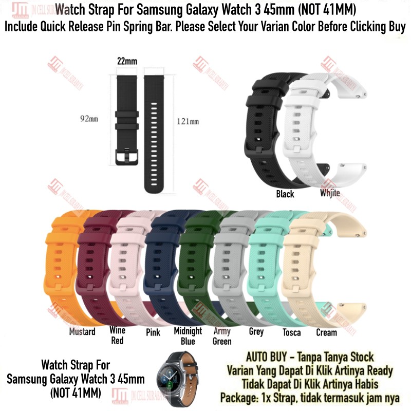 Tali Jam 22mm Watch Strap Samsung Galaxy Watch 3 45mm - OYE Rubber Silikon Warna Warni