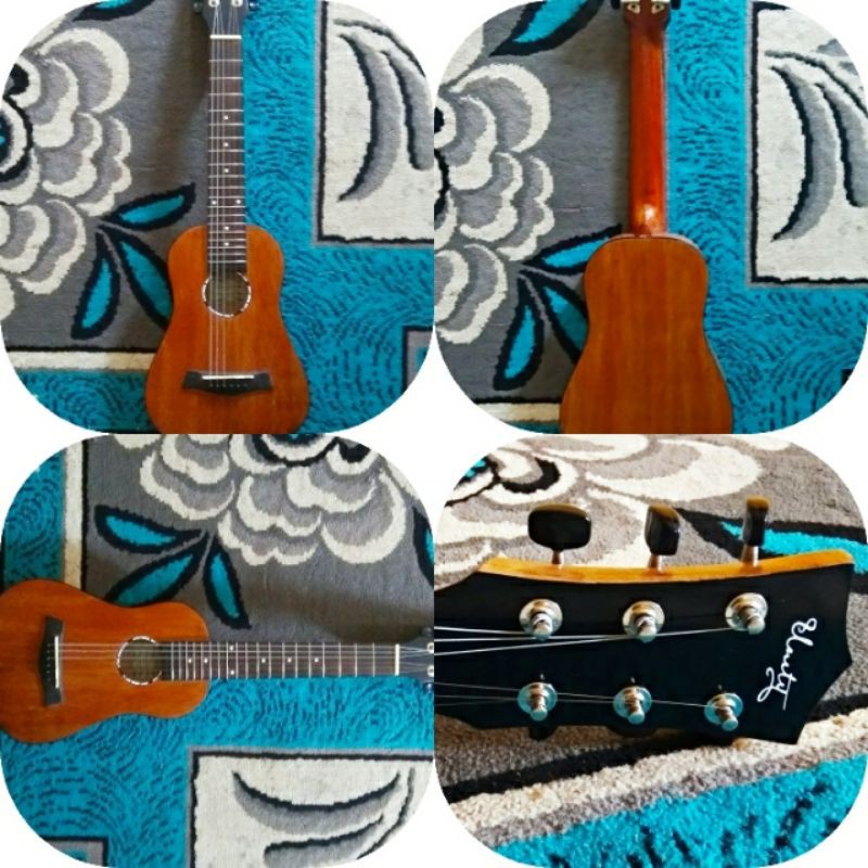 Gitar akustik guitalele gitarlele gitar lele senar 6 string unity - Brown