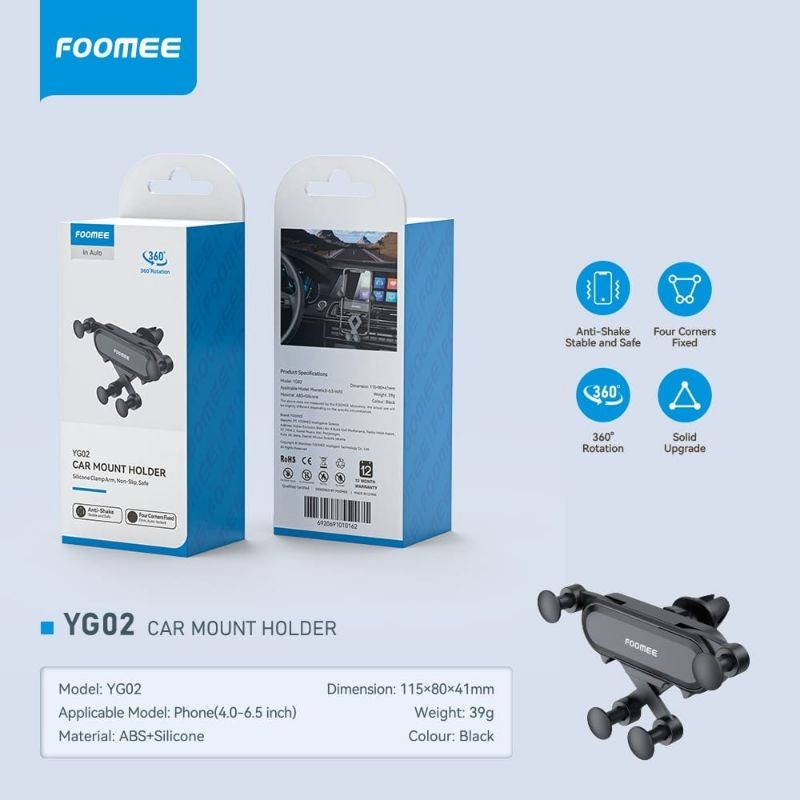 Car Holder AC Foomee YG02 Car Mount Holder Auto Lock Bracket Stand