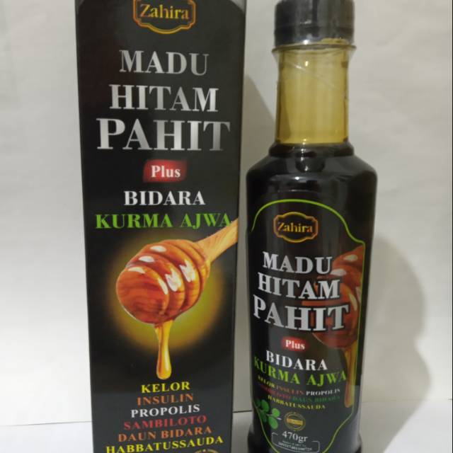 

Madu Hitam Pahit Zahira 470gr plus Bidara, Kurma Ajwa