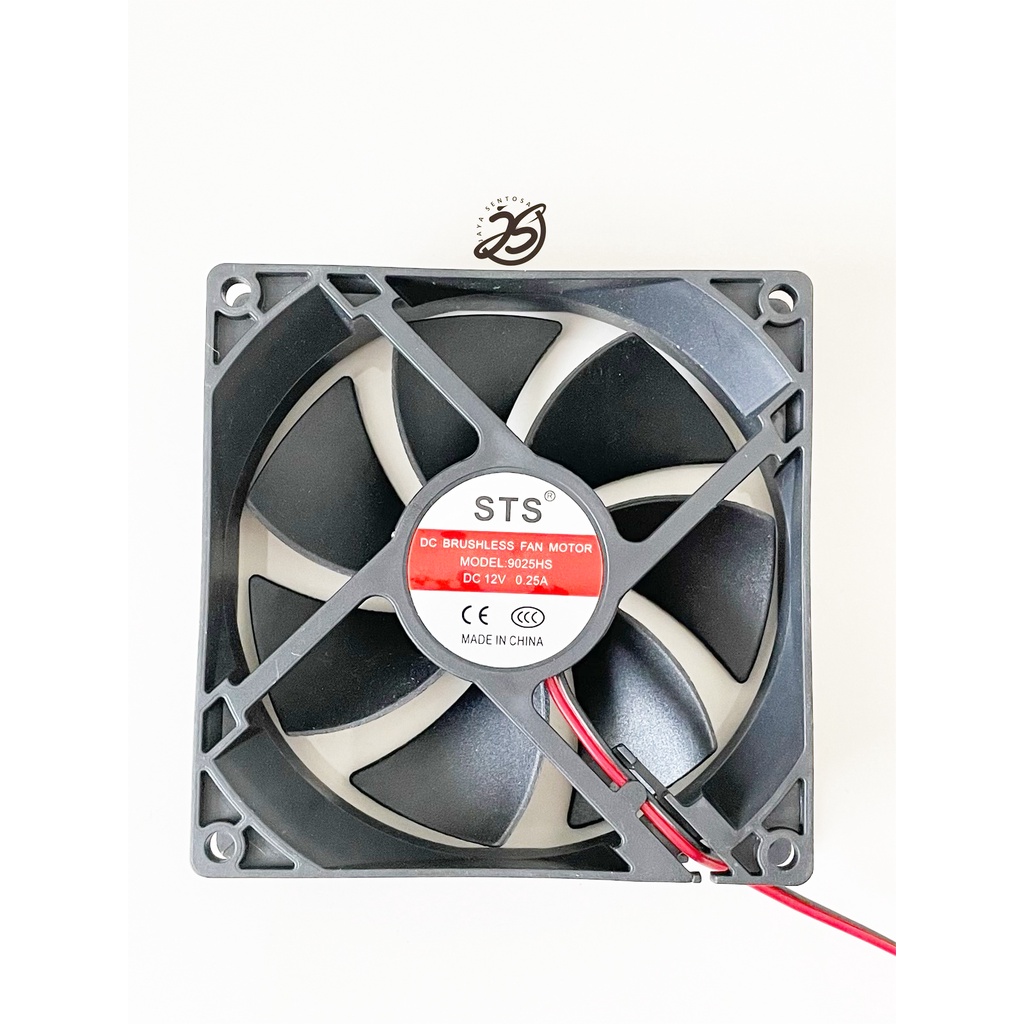 FAN DC 12V 9cm KIPAS DC 9x9cm BRUSHLESS FAN TEBAL COOLING EXHAUST 9cm KIPAS PENDINGIN 90mm 9 x 9cm 0.25A