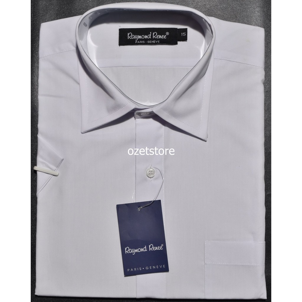 Kemeja Pria RAYMOND RENEE Lengan Pendek Putih Polos CA40 ORIGINAL & REAL PICTURE