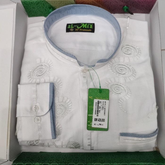 Baju koko alMia Super Premium lengan panjang (al mia Premium) - Putih, S