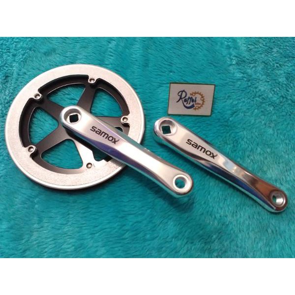 Unik  Termurah. Crank Samox silver 46 T. Crank Fixie. Crank Sepeda lipat. Crank single speed
