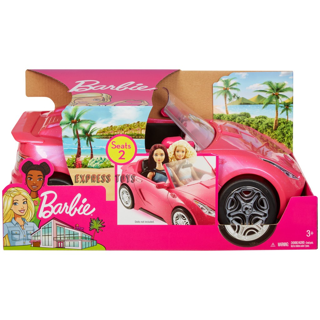 pink convertible barbie car