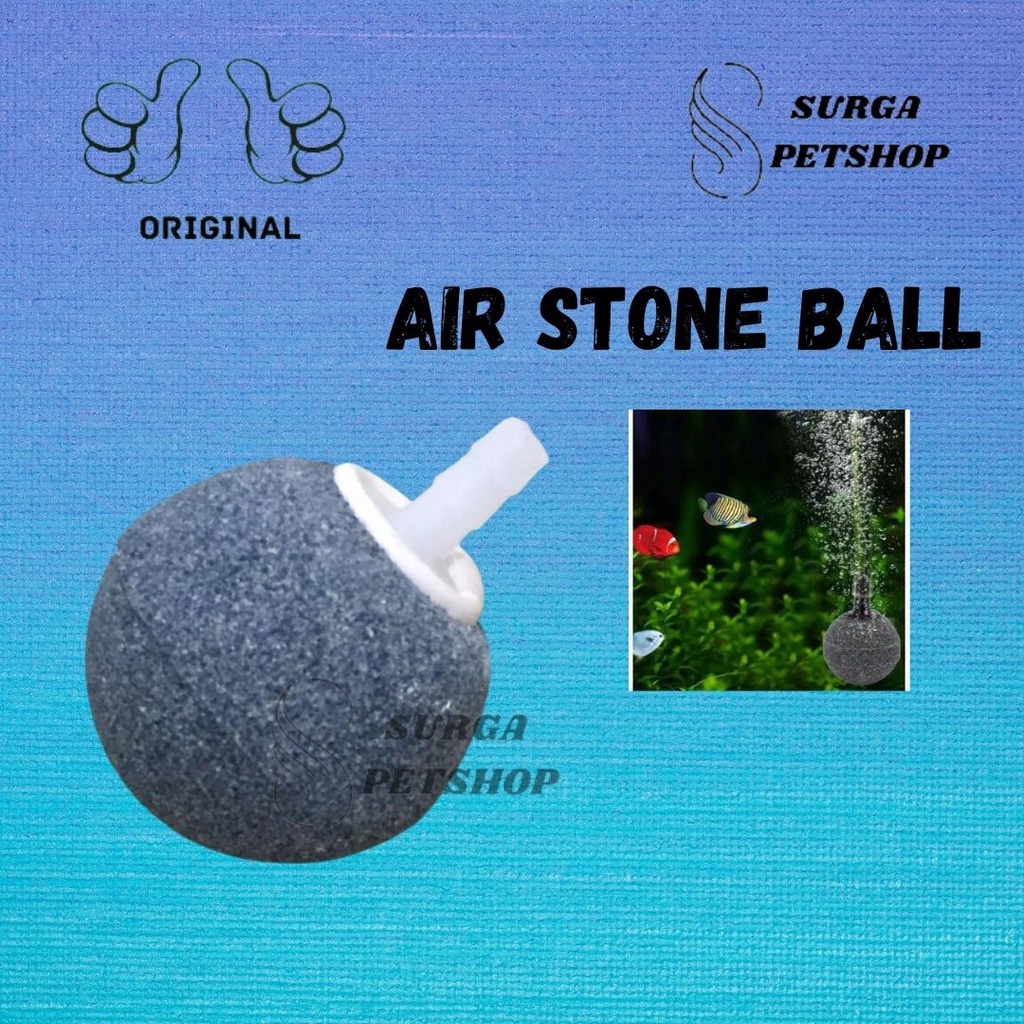 Air Stone Ball 30 mm 3 cm 30mm 3cm  Airstone Batu Aerator bola Bulat Bakso Grey Abu Abu Aerasi Gelem