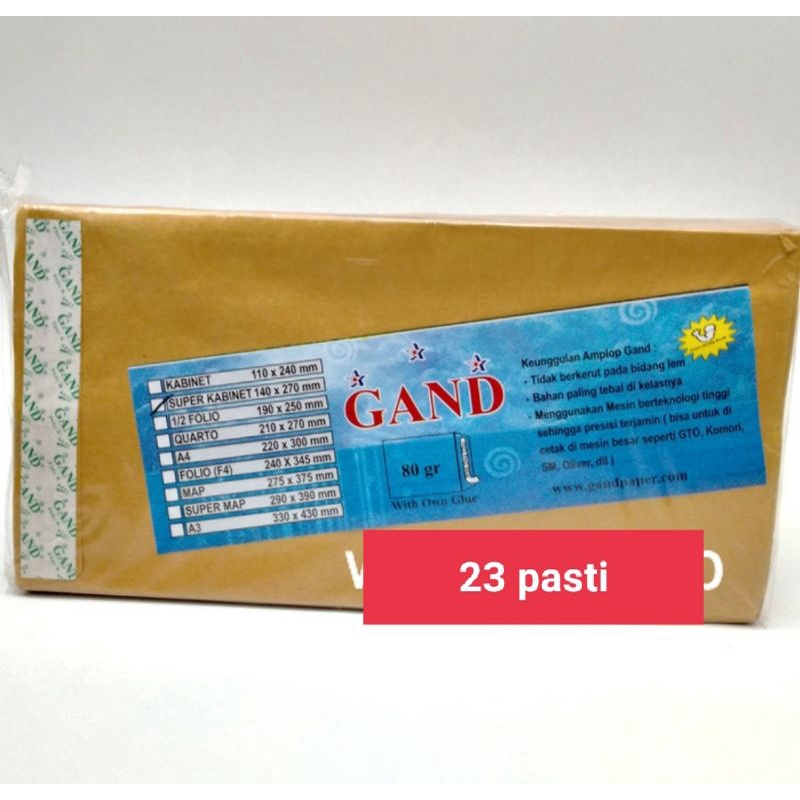 

amplop coklat super kabinet sel /lem 100 pcs