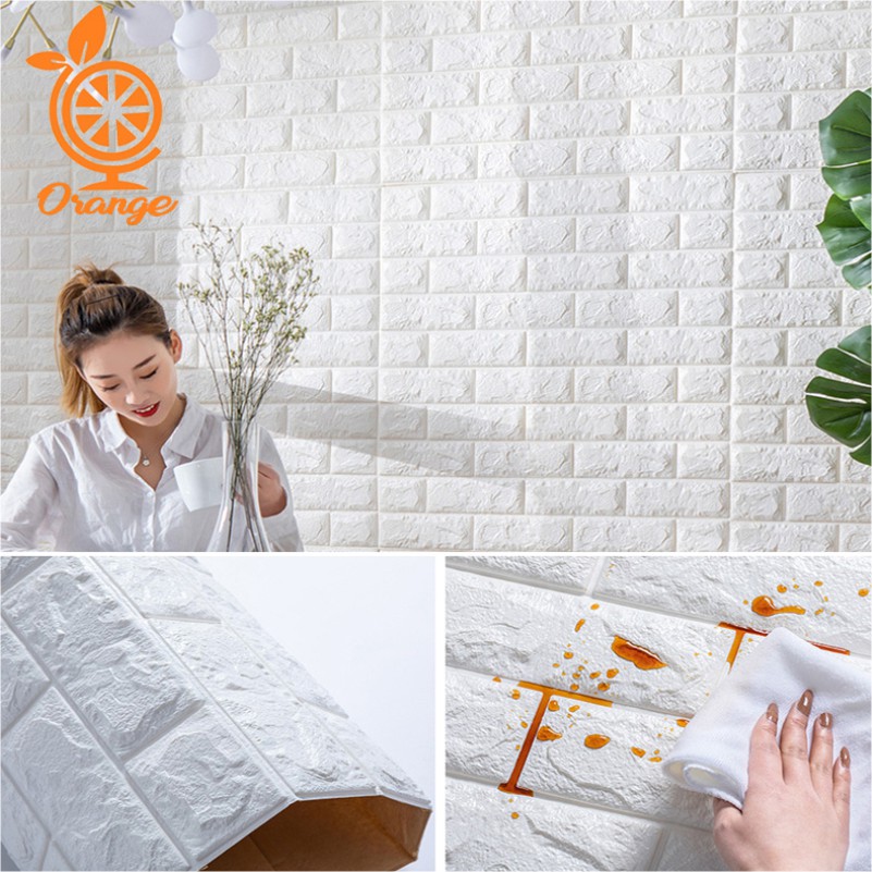 Wallpaper Foam Brickfoam premium Wallpaper 3D Bata Wallpaper Timbul Warna Ukuran 38Cmx70