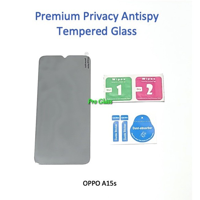 OPPO A15s Privacy Anti Spy / Antispy Premium Tempered Glass